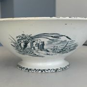 Antique ironware salad bowl, Marine model – Creil et M factory