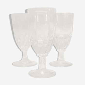 3 old blown glasses