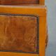 Sheep leather Art Deco design armchair combined with wood