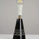 Black ceramic table lamp with sgraffito detail, Scandinavia, 1960s/1970s
