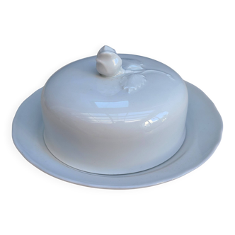 White porcelain butter dish with cover