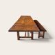 Grande table de ferme - 2 bancs - 2 rallonges 
