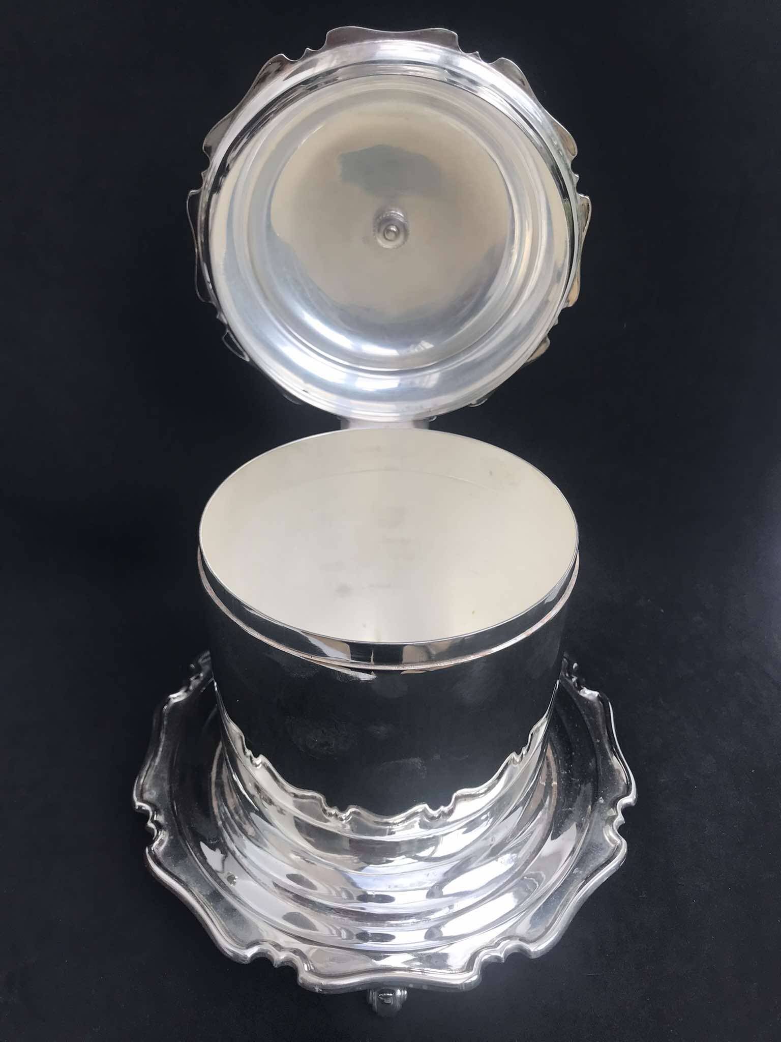 Victorian silver-plated biscuit tin