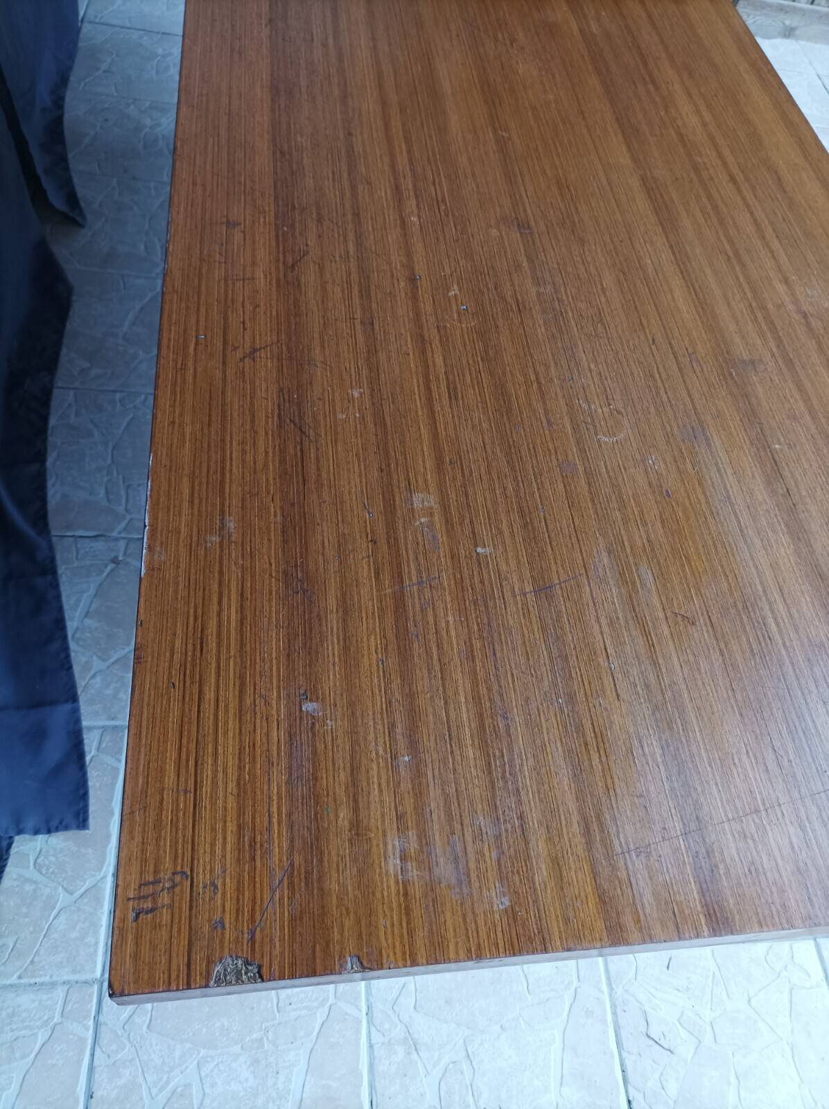 Vintage mahogany desk with chrome metal.