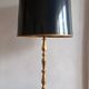 Lampe vintage marbre noir et laiton 1960