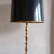 Lampe vintage marbre noir et laiton 1960