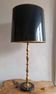 Lampe vintage marbre noir et laiton 1960