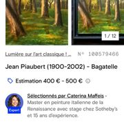 Tableau post-impressionniste de jean piaubert, huile sur carton 1940