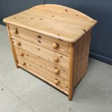 Scandinavian pine wood chest of drawers, 1980s