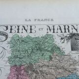 France Seine et Marne Ancient Geographical Map drawn up by A. Vuillemin ...