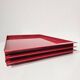 Vintage Italian Red Metal Trays / Mid-Century Modern Decorative Servin
