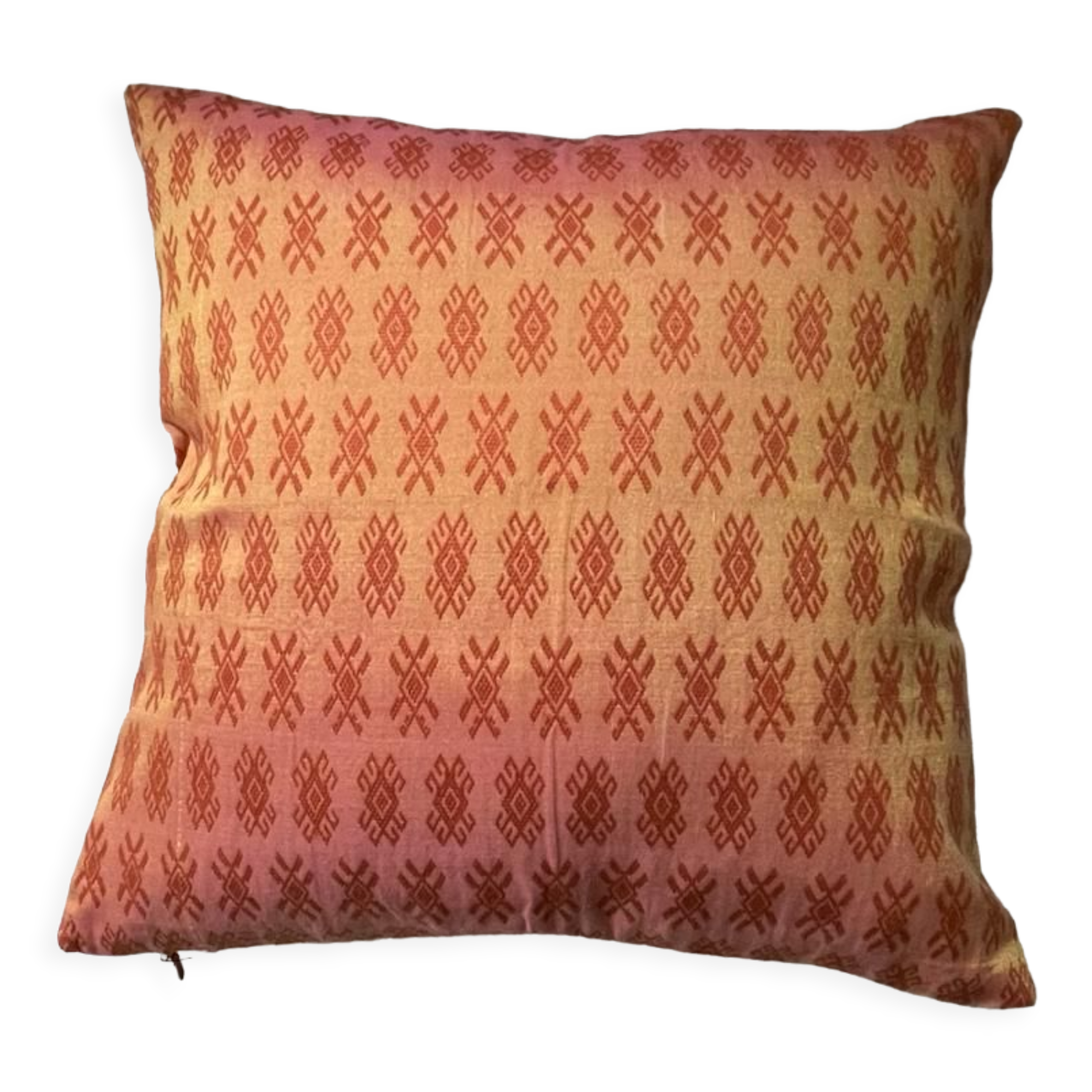 Glossy orange Kachin cushion 40x40 cm