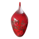 Vase Murano vintage rouge avec paillettes d or