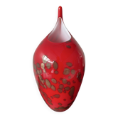 Vase Murano vintage rouge avec paillettes d or