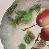 Decorative Plate Barbotine St Clément Made In France Vintage Peach Fruit Pattern