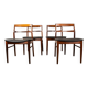 4 Danish chairs in rosewood and new leatherette by Henning Kjaernulf 1960.