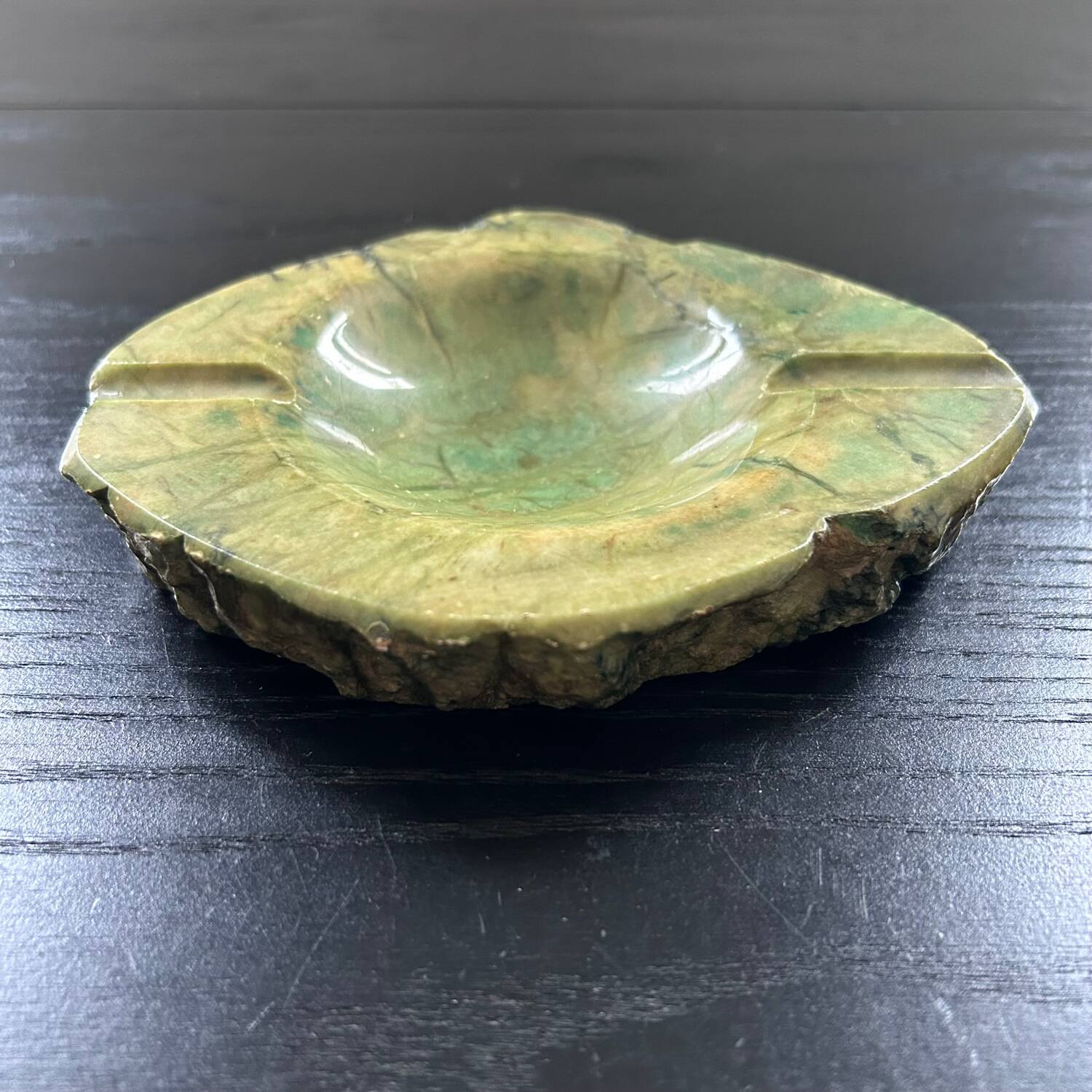 Green calcite ashtray