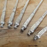 Armand Fresnais, 6 small silver metal spoons, Russian model