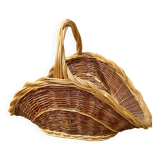 Rattan and wicker log basket