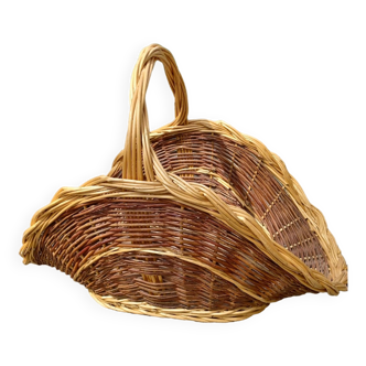 Panier à bûches rotin et osier