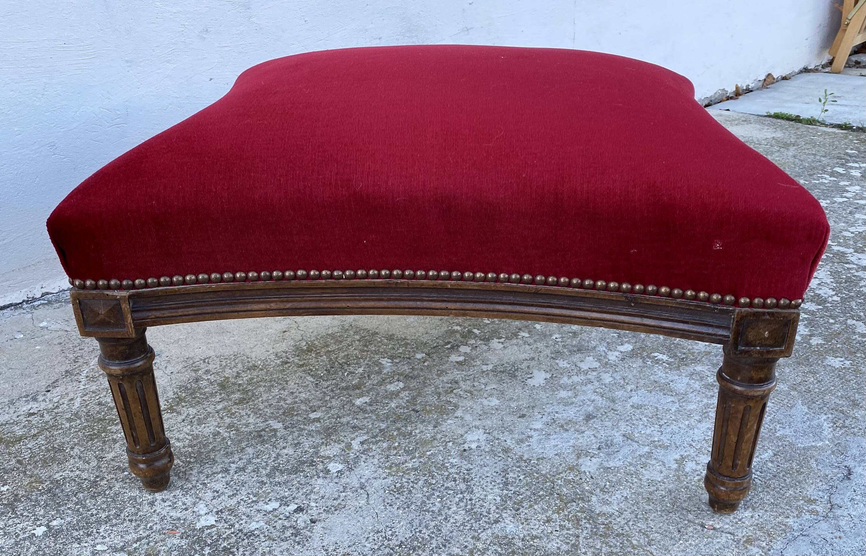 19th century two-seater pouf/footstool