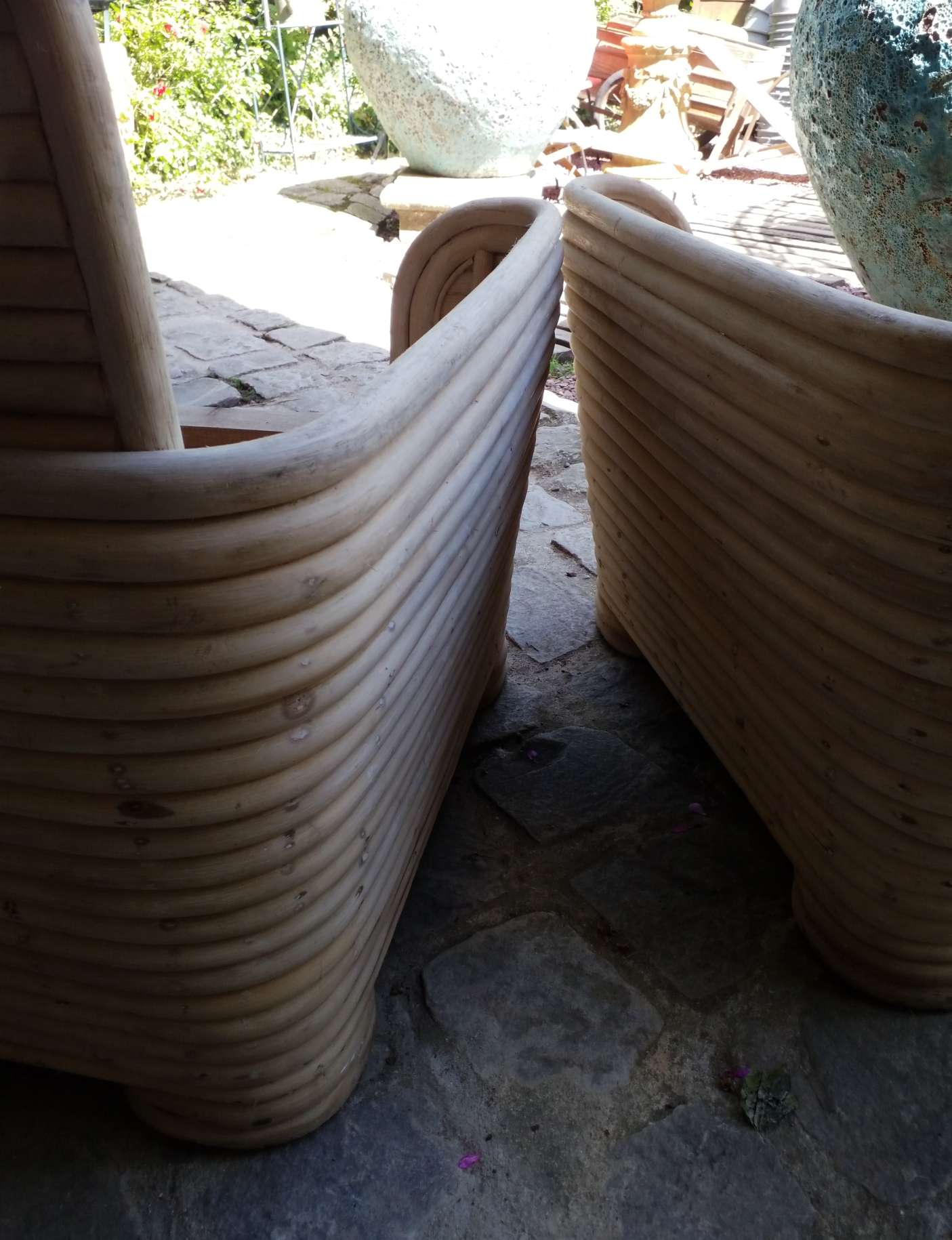 Pair of rattan armchairs
