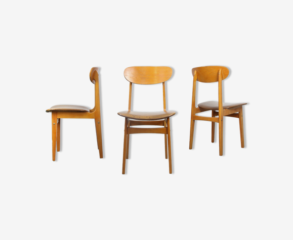 Vintage Italian Leatherette Dining Chairs, set of 3 | Selency