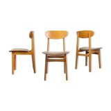 Vintage Italian Leatherette Dining Chairs, set of 3