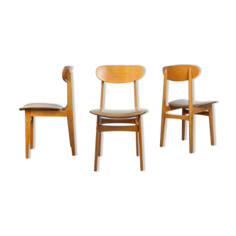 Vintage Italian Leatherette Dining Chairs, set of 3