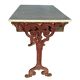 Antique French bistro table in cast iron and marble, 1900s.