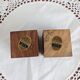 Set of 2 olive wood egg cups