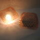 Vintage cast amber glass ceiling lamp spiked pattern for retro furniture from the 50s-60s