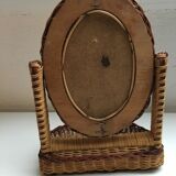 Table mirror in rattan 29 x 20 cm