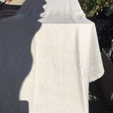 drap ancien brodé main en lin avec monogramme et jours
