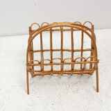 Mid century rattan magazine rack by Jan Kalous for ÚLUV, 1960´s, Czechoslovakia