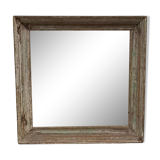 Square wooden mirror