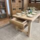 Solid oak table with 2 drawers