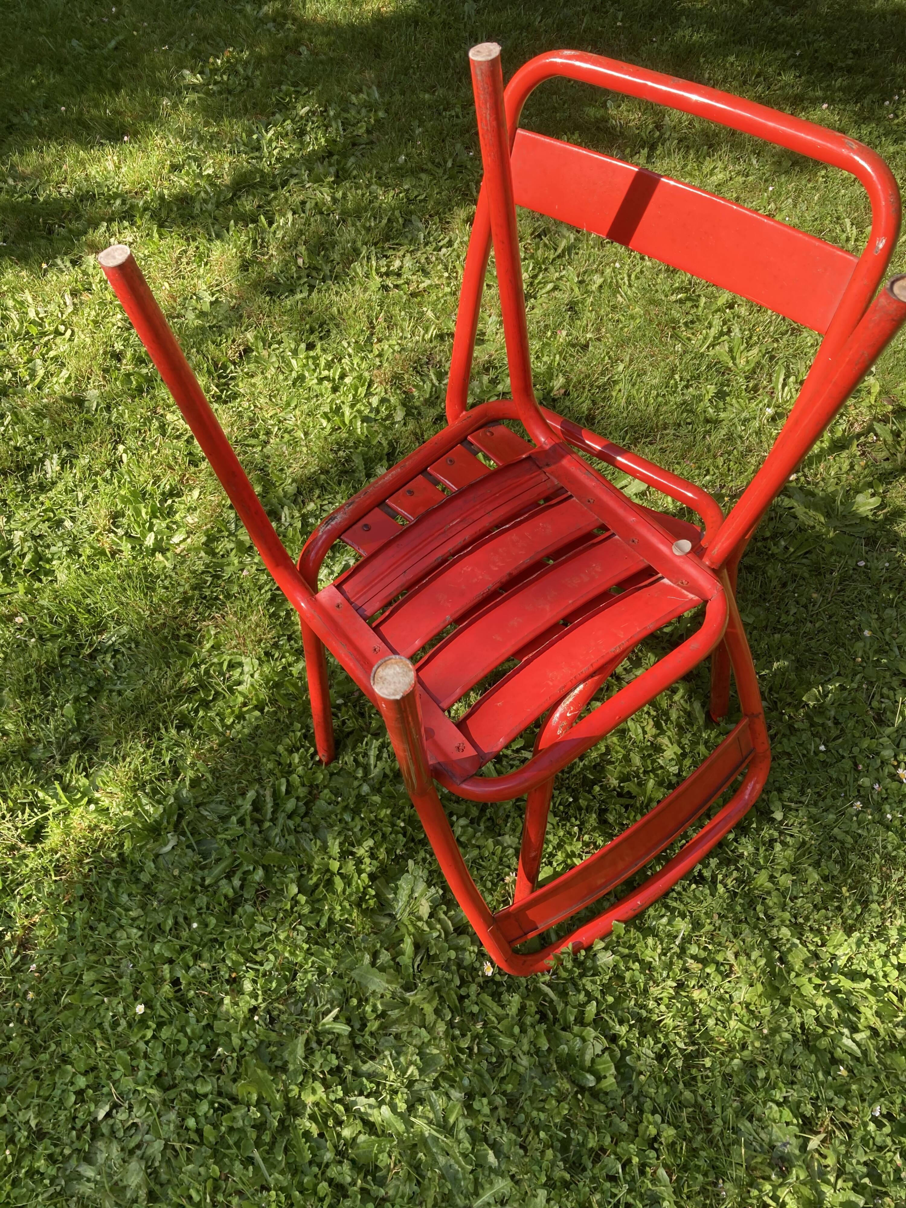 Pair of Tolix T1 chairs