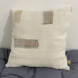 Square cushion in vintage fabric, Kilim style.