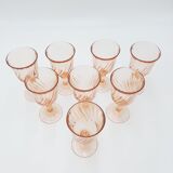 Set of 8 pink glasses