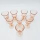 Set of 8 pink glasses