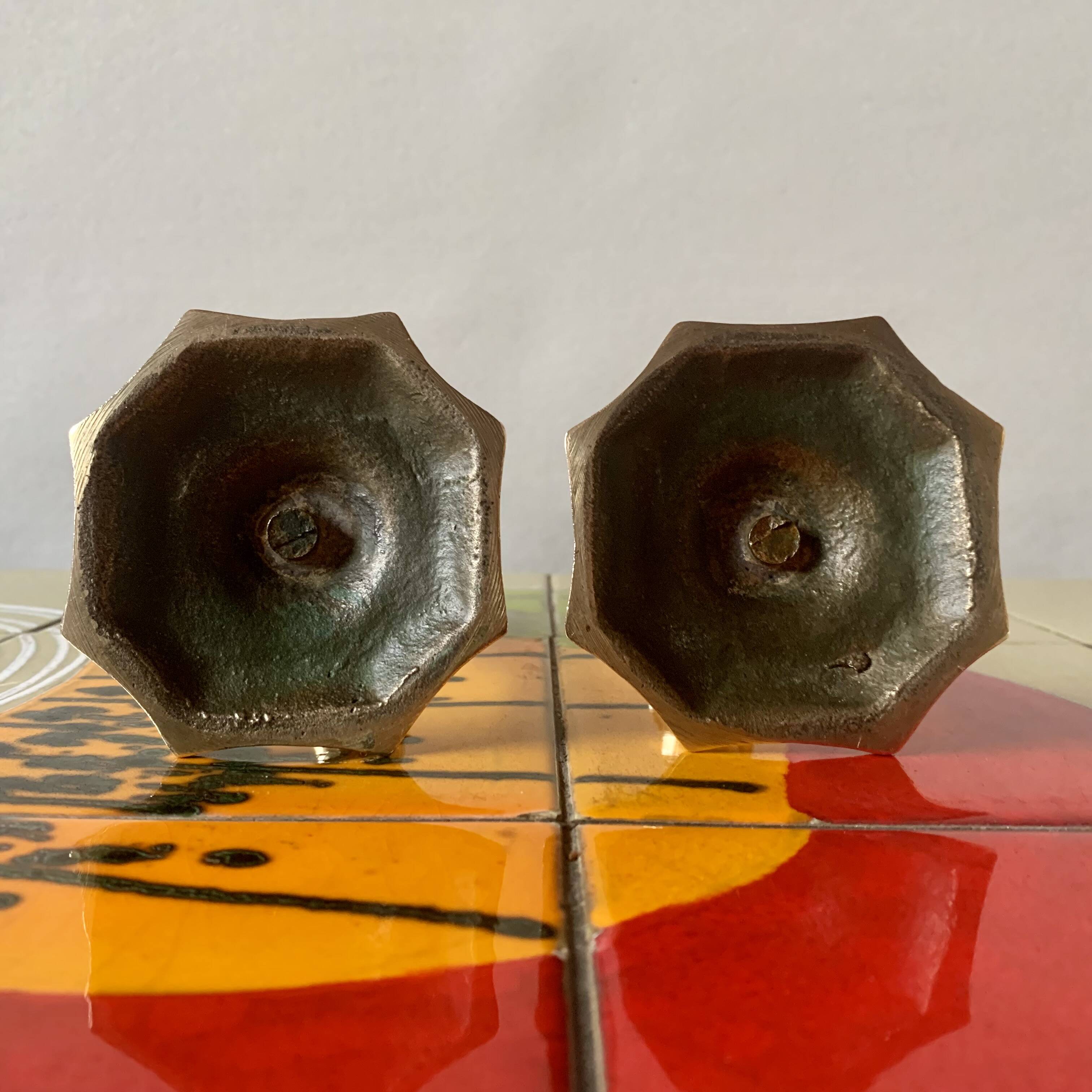 Pair of antique brass candlesticks