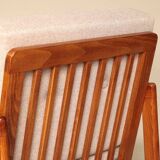 Vintage Armchair Beige Upholstery Scandinavian Design