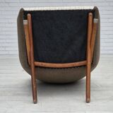 1970s, Danish design by Illum Wikkelsø, furniture wool fabric, oak wood.