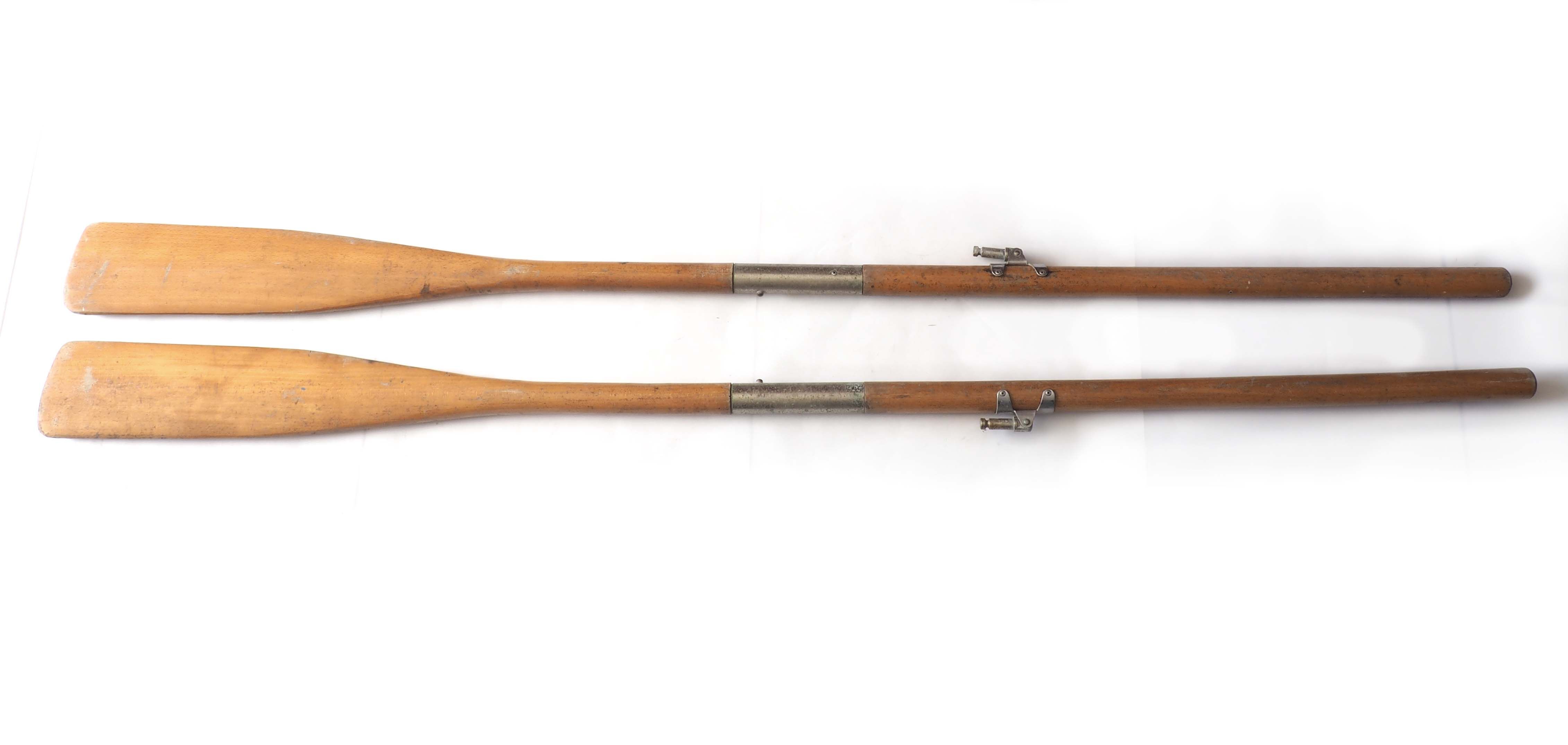 Pair of wooden paddles