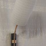 Wall lamp in gilded brass and opaline - mid. 20th century