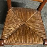 Set of 6 old straw chairs