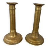 pair of brass candlesticks - Sweden late 19th century