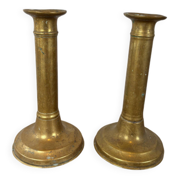 pair of brass candlesticks - Sweden late 19th century