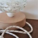 Table lamp glass globe floral motifs